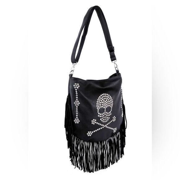 Jolly Roger Fringe Skull Handbag - Picture 4 of 4